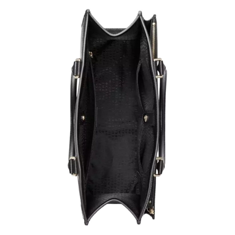 KATE SPADE Maeve Black Leather Satchel Large Tote Shoulder Bag Purse Briefcase - Picture 6 of 16